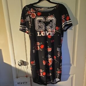 J for Justify Black Floral Mini Dress